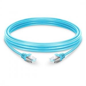 Aqua Cat6a Snagless Shielded (STP) Ethernet Network Patch Cableavailable at Fibermart